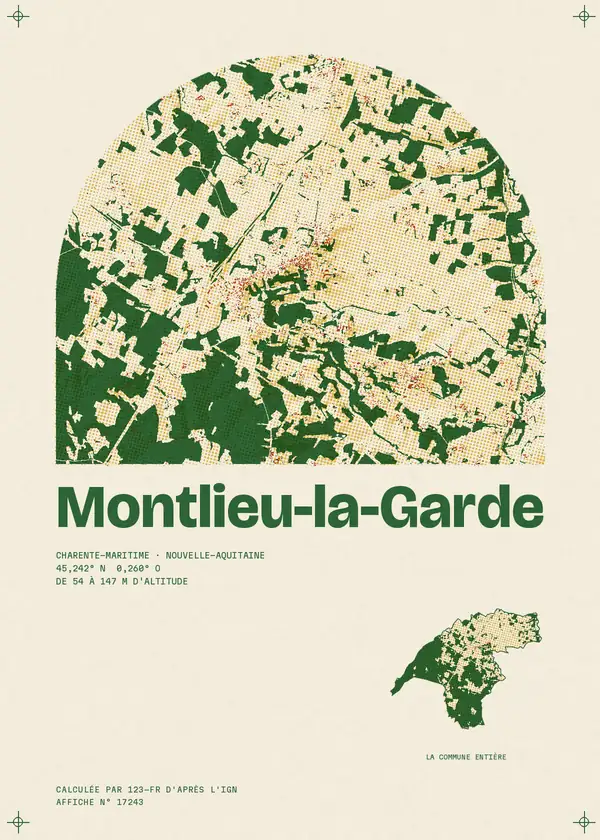 Affiche de Montlieu-la-Garde, calculée par 123-fr d'après l'IGN