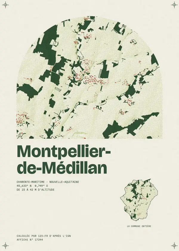 Affiche de Montpellier-de-Médillan, calculée par 123-fr d'après l'IGN