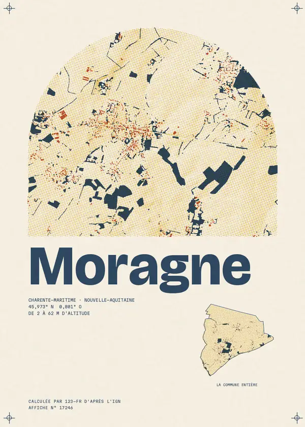 Affiche de Moragne, calculée par 123-fr d'après l'IGN