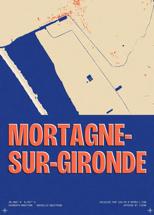 Affiche de Mortagne-sur-Gironde, calculée par 123-fr d'après l'IGN