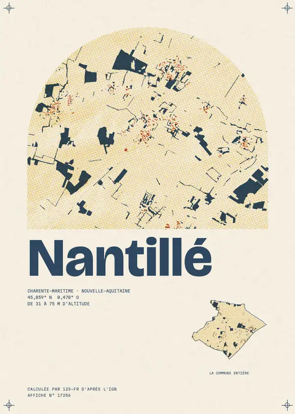 Affiche de Nantillé, calculée par 123-fr d'après l'IGN