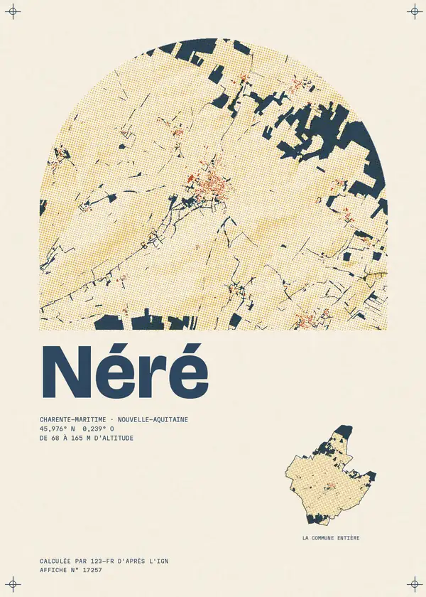 Affiche de Néré, calculée par 123-fr d'après l'IGN