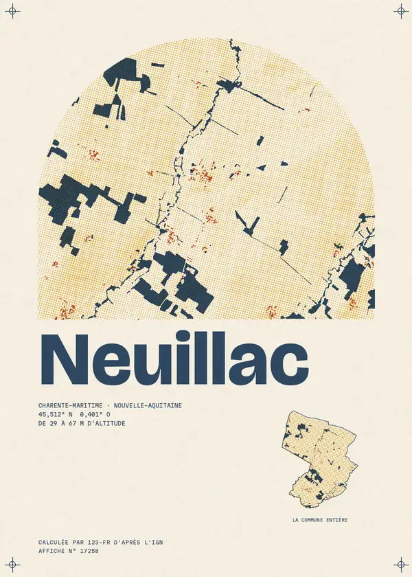 Affiche de Neuillac, calculée par 123-fr d'après l'IGN