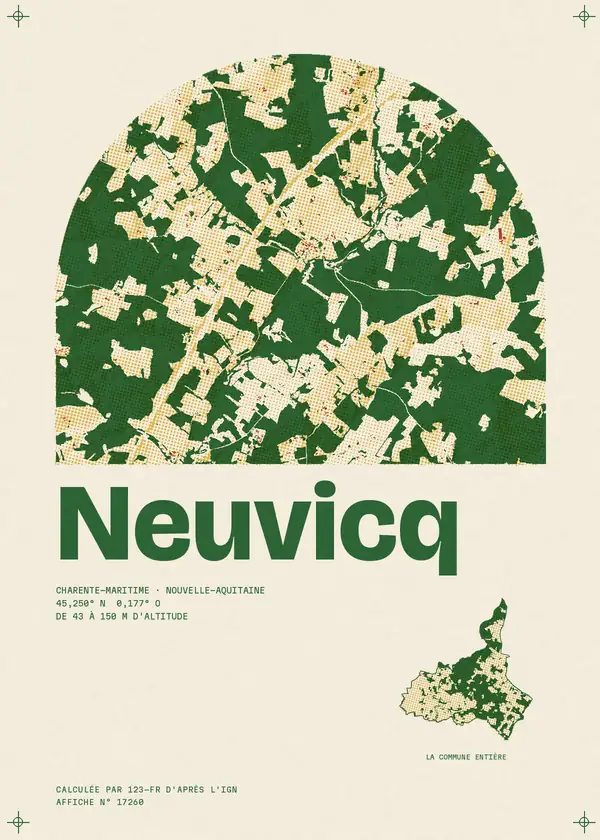Affiche de Neuvicq, calculée par 123-fr d'après l'IGN
