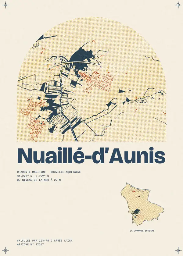 Affiche de Nuaillé-d'Aunis, calculée par 123-fr d'après l'IGN