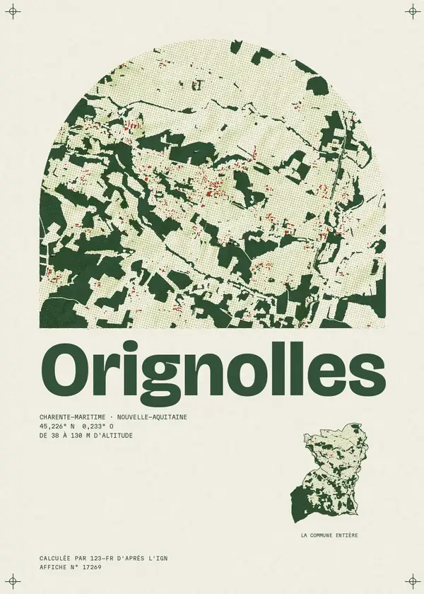 Affiche de Orignolles, calculée par 123-fr d'après l'IGN