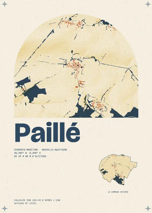 Affiche de Paillé, calculée par 123-fr d'après l'IGN