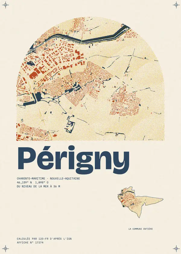 Affiche de Périgny, calculée par 123-fr d'après l'IGN