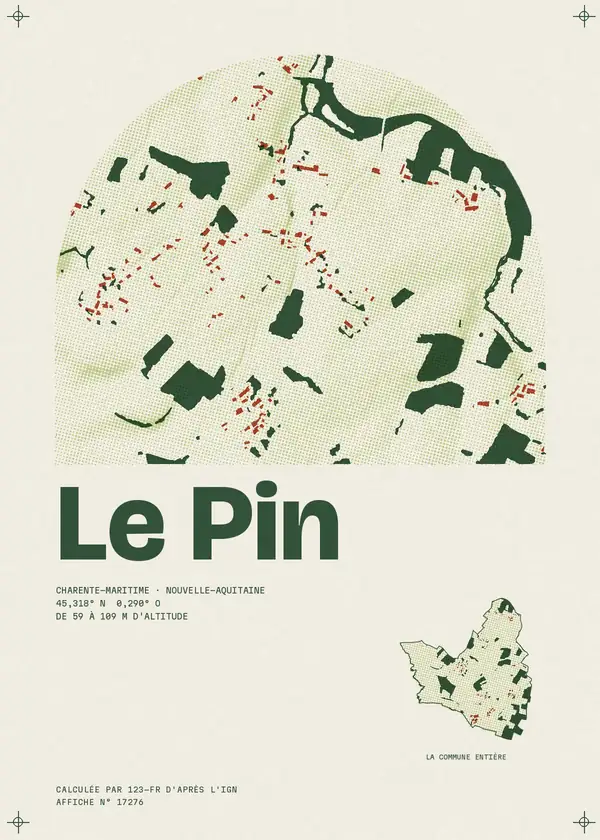 Affiche de Le Pin, calculée par 123-fr d'après l'IGN