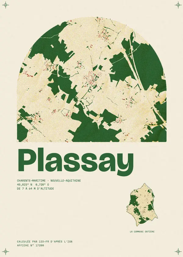 Affiche de Plassay, calculée par 123-fr d'après l'IGN