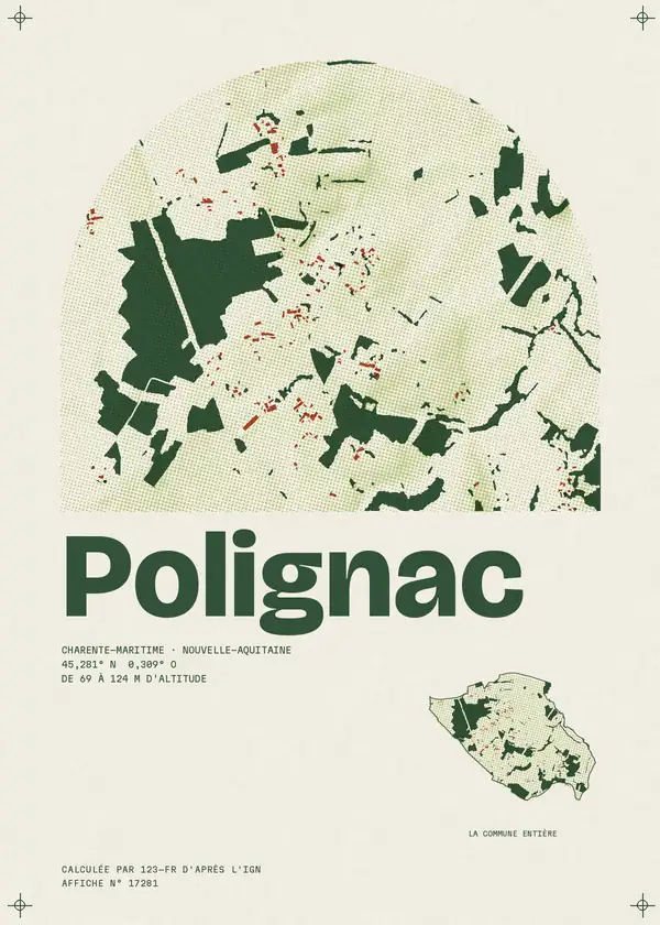 Affiche de Polignac, calculée par 123-fr d'après l'IGN