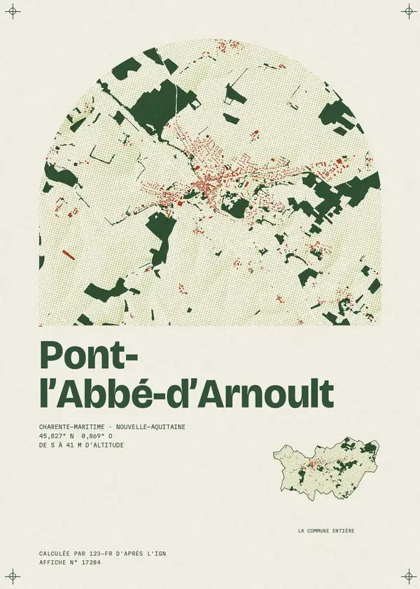 Affiche de Pont-l'Abbé-d'Arnoult, calculée par 123-fr d'après l'IGN