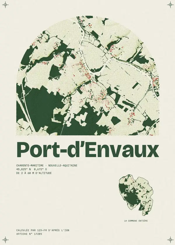 Affiche de Port-d'Envaux, calculée par 123-fr d'après l'IGN