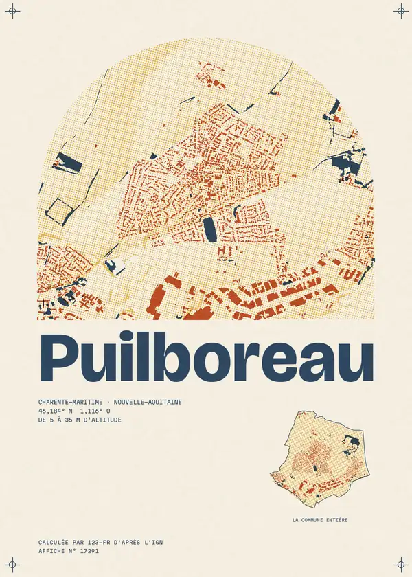 Affiche de Puilboreau, calculée par 123-fr d'après l'IGN