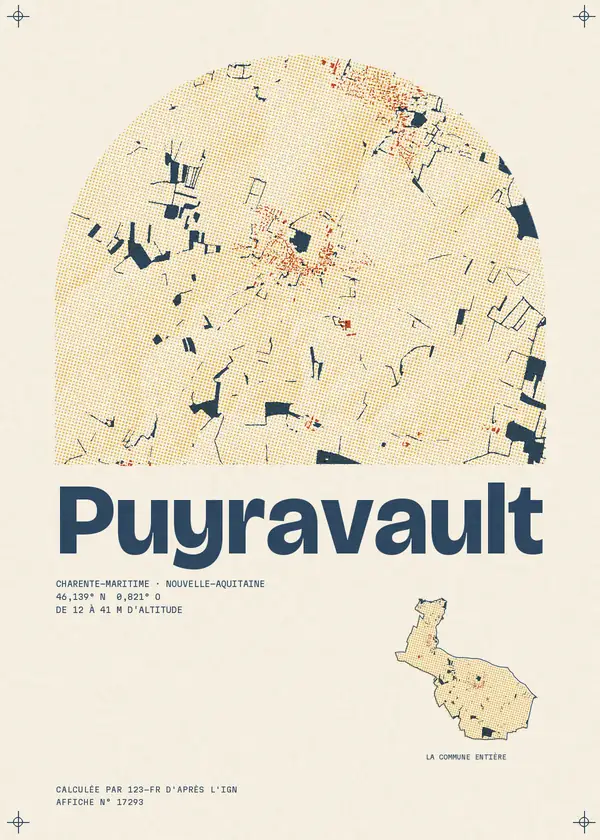 Affiche de Puyravault, calculée par 123-fr d'après l'IGN