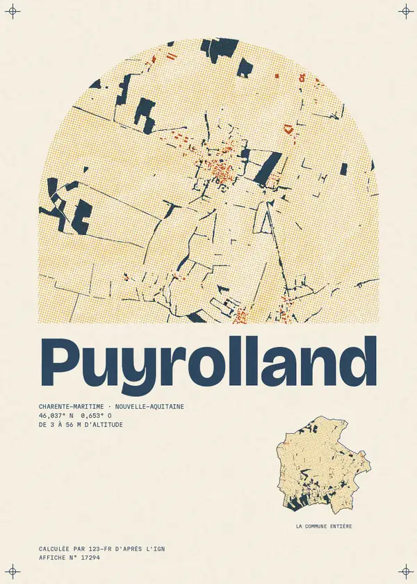 Affiche de Puyrolland, calculée par 123-fr d'après l'IGN