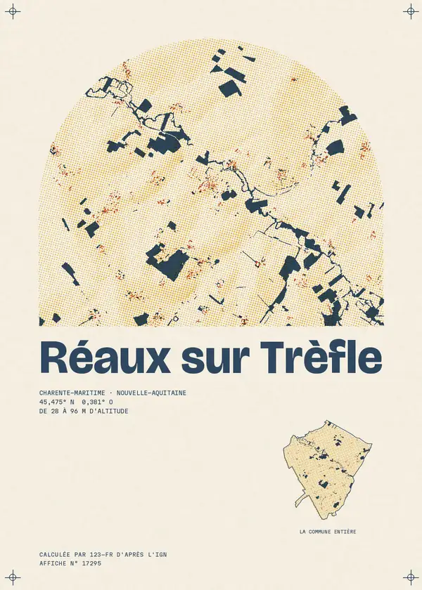 Affiche de Réaux sur Trèfle, calculée par 123-fr d'après l'IGN