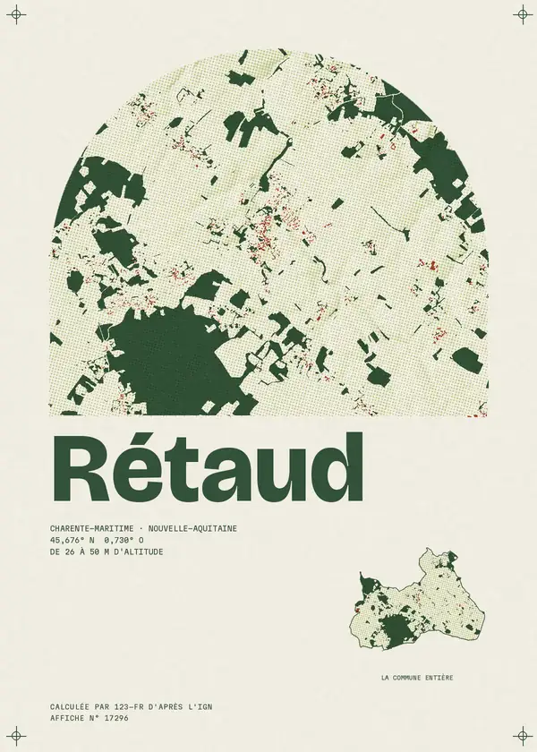 Affiche de Rétaud, calculée par 123-fr d'après l'IGN