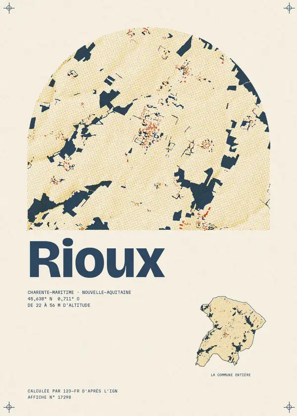 Affiche de Rioux, calculée par 123-fr d'après l'IGN