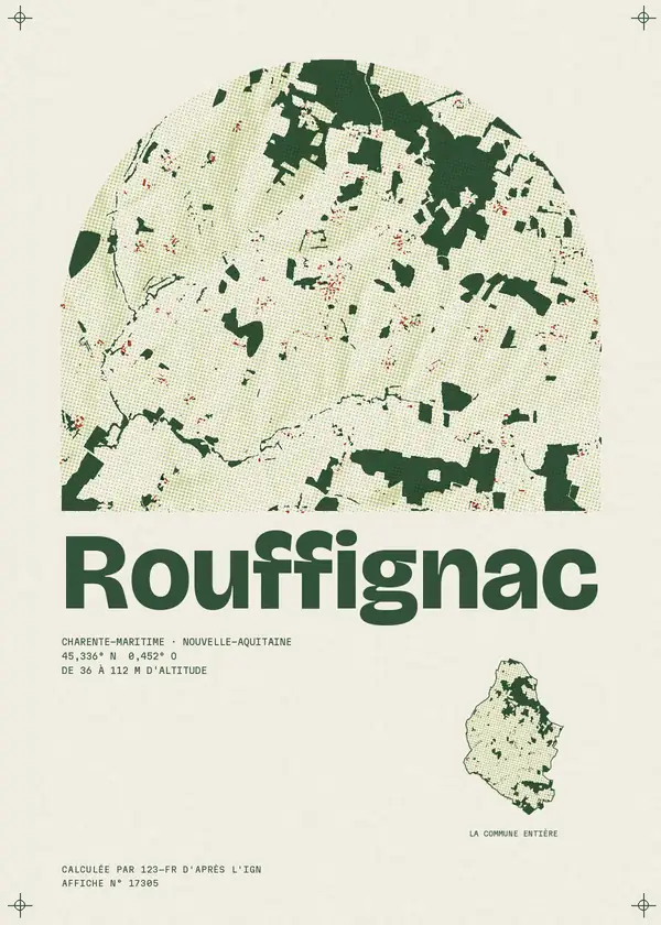 Affiche de Rouffignac, calculée par 123-fr d'après l'IGN