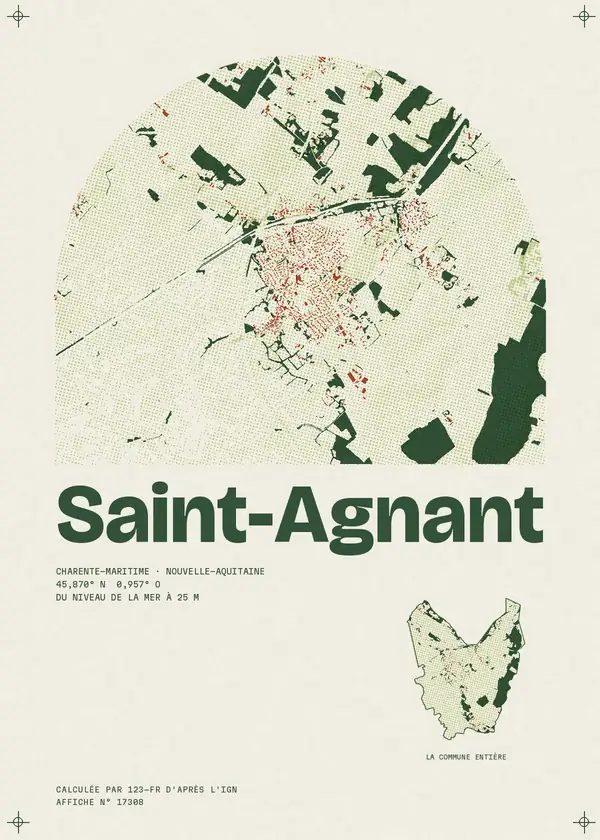 Affiche de Saint-Agnant, calculée par 123-fr d'après l'IGN