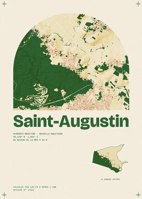 Affiche de Saint-Augustin, calculée par 123-fr d'après l'IGN