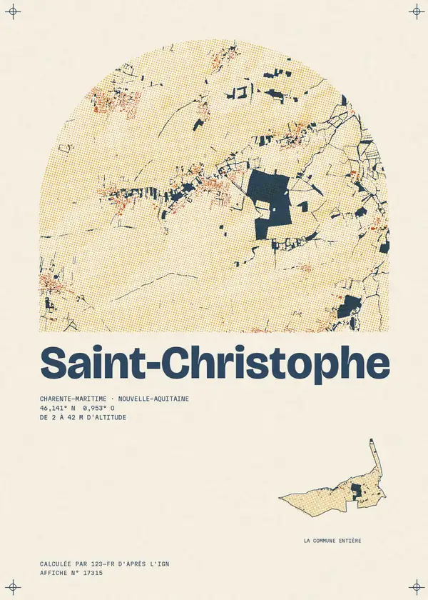 Affiche de Saint-Christophe, calculée par 123-fr d'après l'IGN