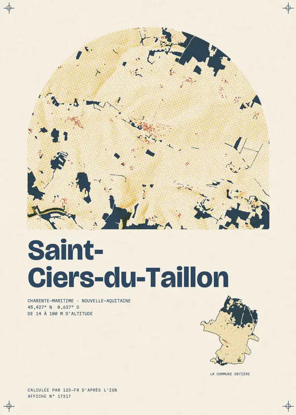 Affiche de Saint-Ciers-du-Taillon, calculée par 123-fr d'après l'IGN