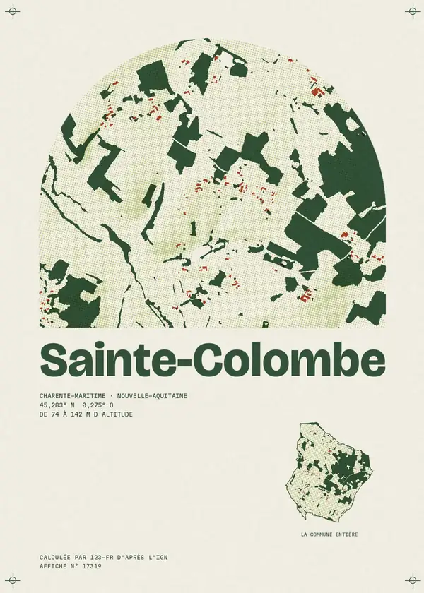 Affiche de Sainte-Colombe, calculée par 123-fr d'après l'IGN