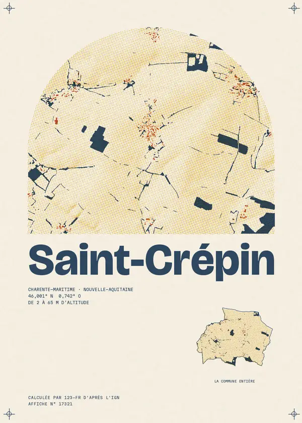 Affiche de Saint-Crépin, calculée par 123-fr d'après l'IGN