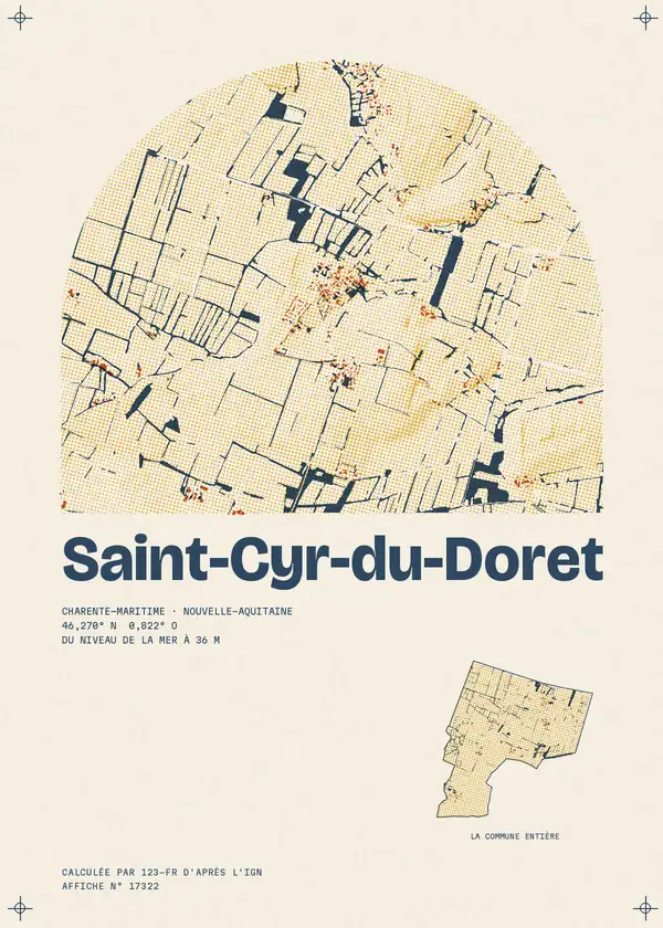 Affiche de Saint-Cyr-du-Doret, calculée par 123-fr d'après l'IGN