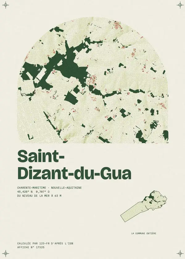 Affiche de Saint-Dizant-du-Gua, calculée par 123-fr d'après l'IGN