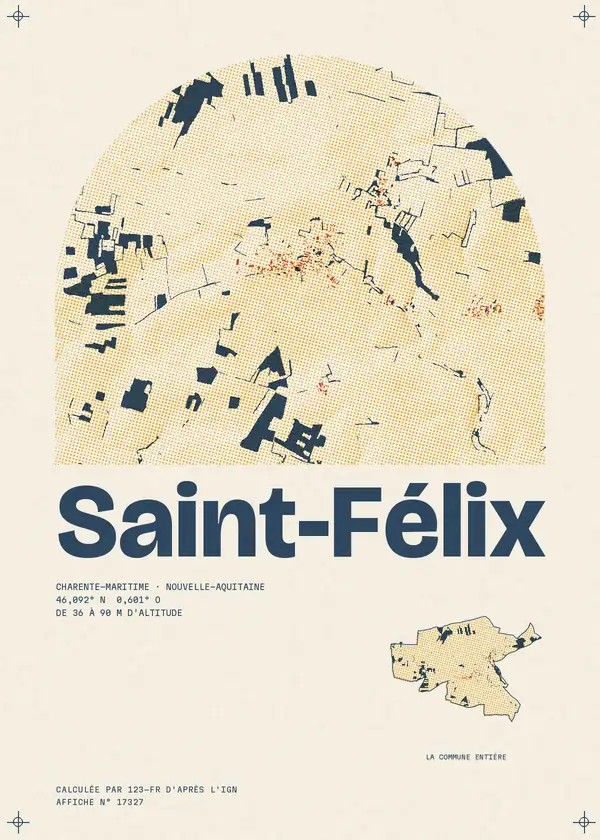 Affiche de Saint-Félix, calculée par 123-fr d'après l'IGN