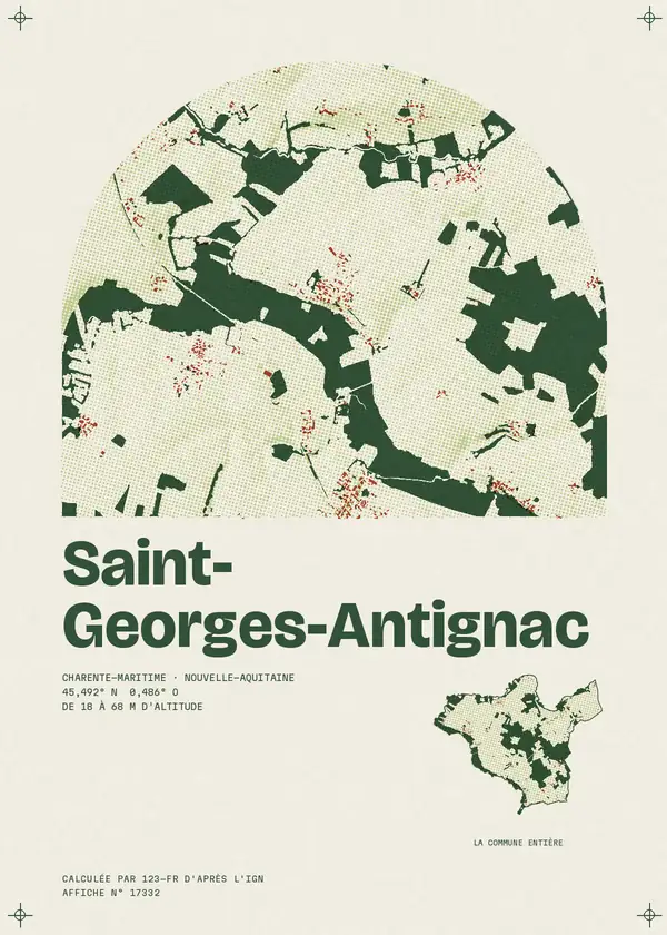 Affiche de Saint-Georges-Antignac, calculée par 123-fr d'après l'IGN