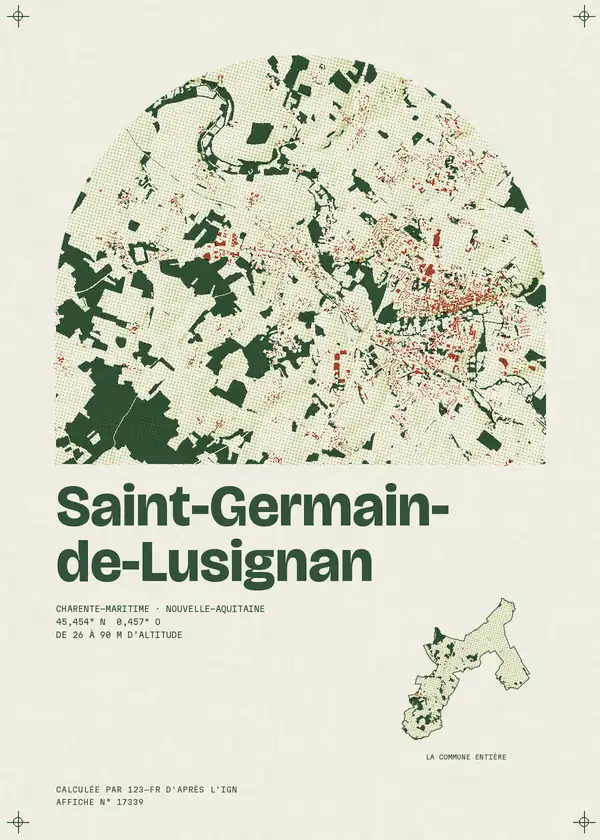 Affiche de Saint-Germain-de-Lusignan, calculée par 123-fr d'après l'IGN