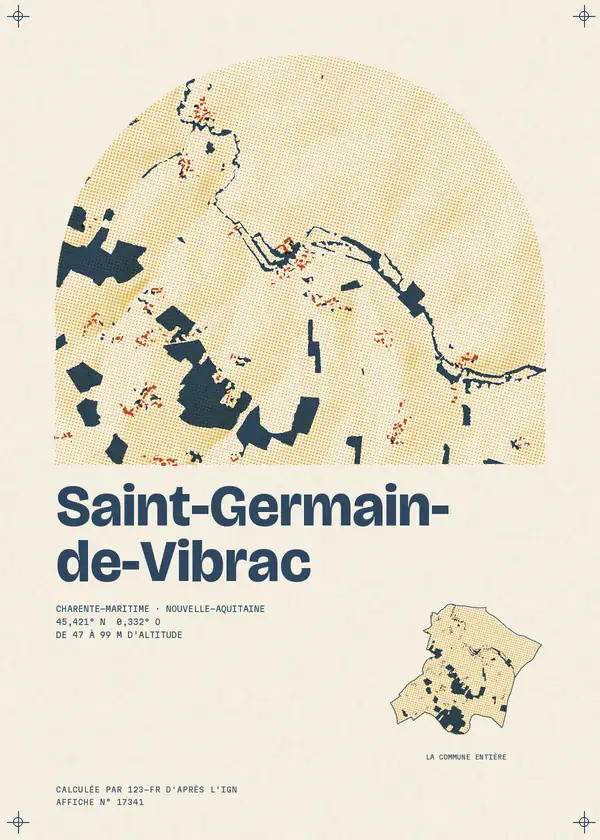 Affiche de Saint-Germain-de-Vibrac, calculée par 123-fr d'après l'IGN