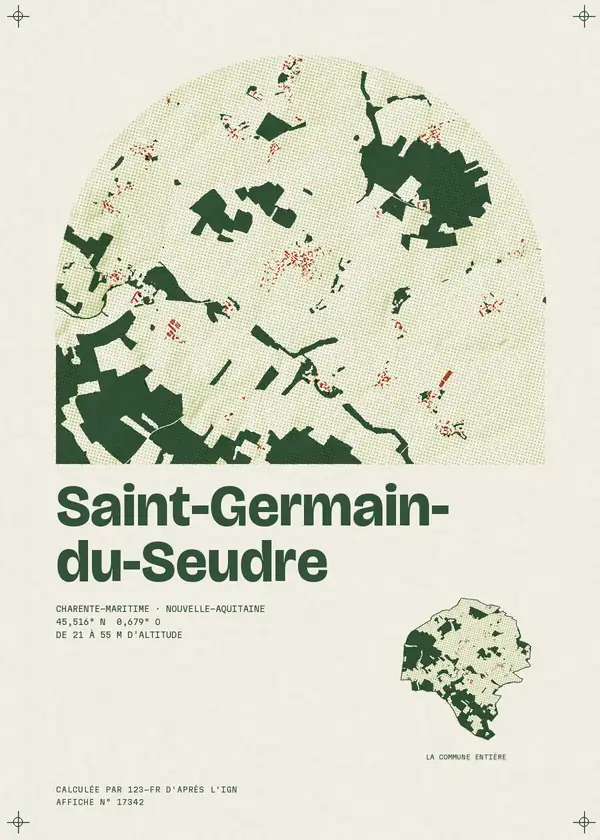 Affiche de Saint-Germain-du-Seudre, calculée par 123-fr d'après l'IGN