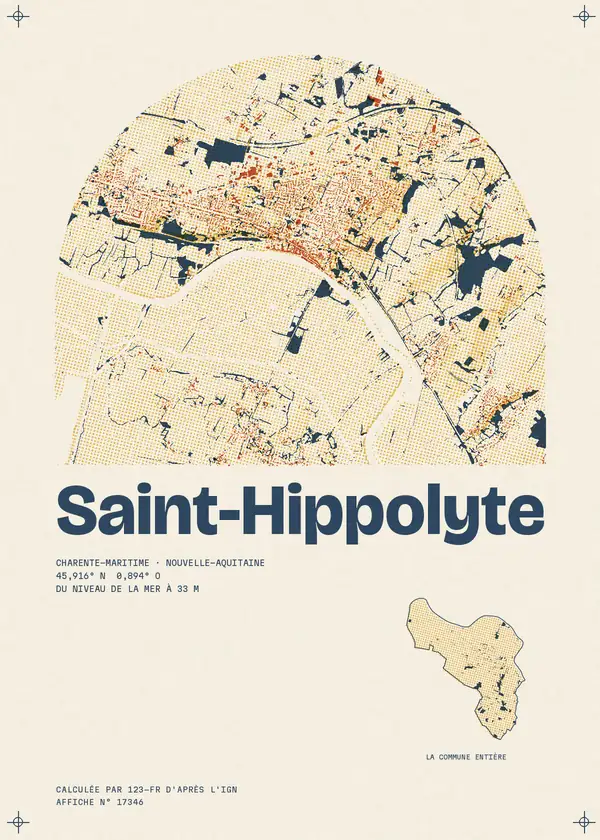 Affiche de Saint-Hippolyte, calculée par 123-fr d'après l'IGN
