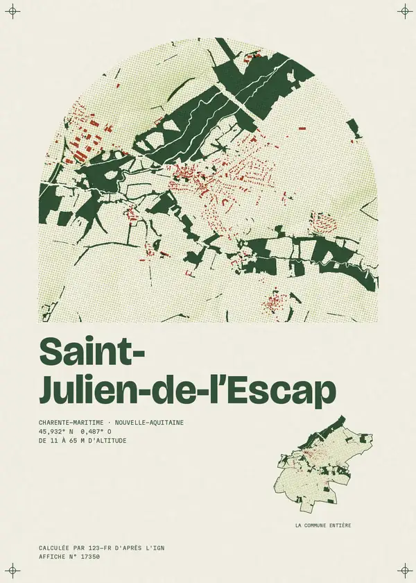 Affiche de Saint-Julien-de-l'Escap, calculée par 123-fr d'après l'IGN