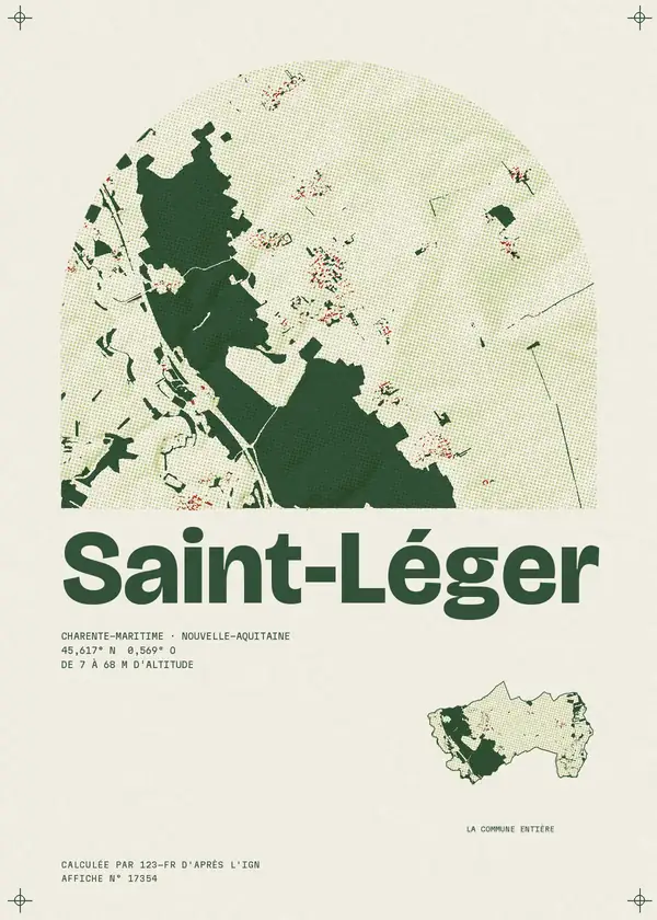 Affiche de Saint-Léger, calculée par 123-fr d'après l'IGN