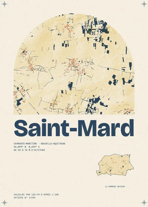 Affiche de Saint-Mard, calculée par 123-fr d'après l'IGN