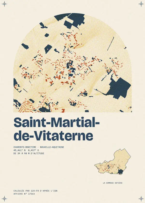 Affiche de Saint-Martial-de-Vitaterne, calculée par 123-fr d'après l'IGN