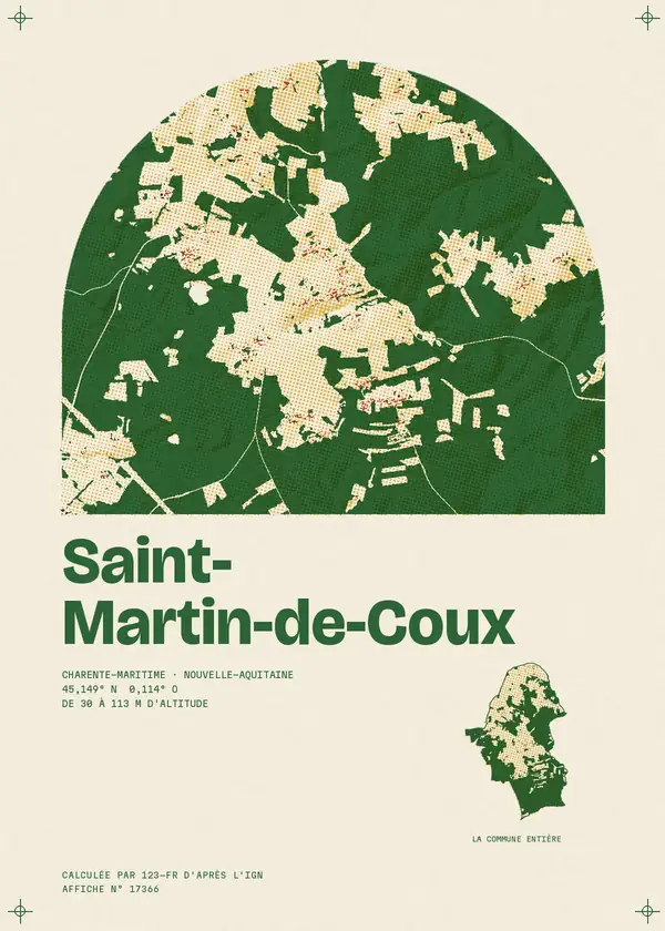 Affiche de Saint-Martin-de-Coux, calculée par 123-fr d'après l'IGN
