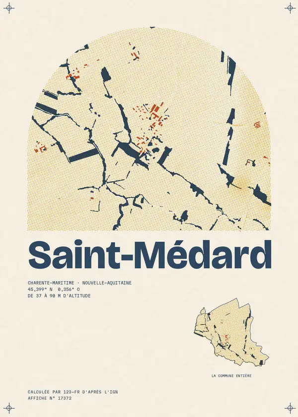 Affiche de Saint-Médard, calculée par 123-fr d'après l'IGN