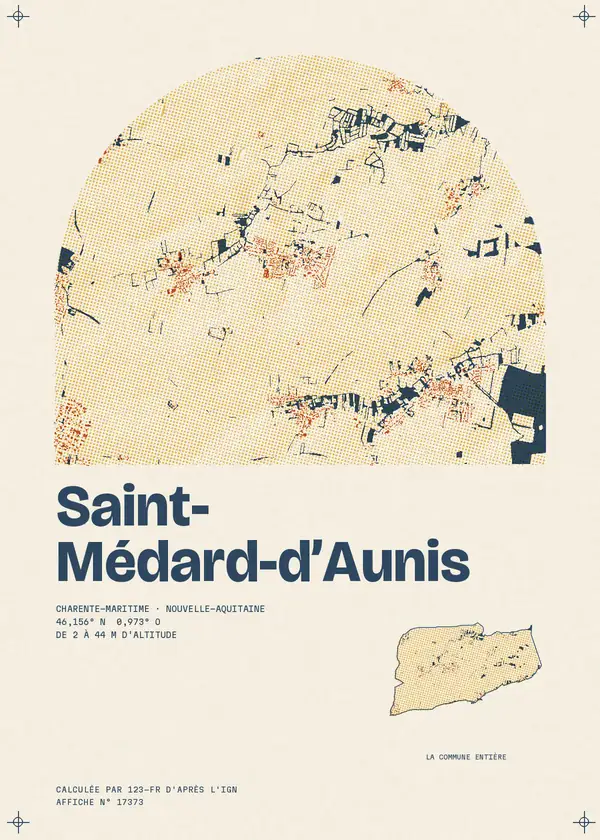 Affiche de Saint-Médard-d'Aunis, calculée par 123-fr d'après l'IGN