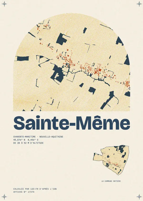 Affiche de Sainte-Même, calculée par 123-fr d'après l'IGN