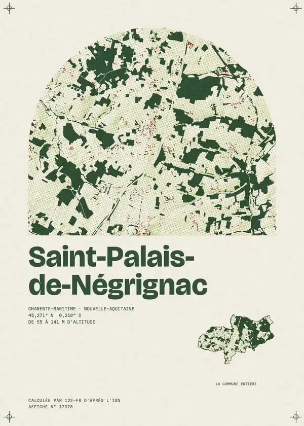 Affiche de Saint-Palais-de-Négrignac, calculée par 123-fr d'après l'IGN