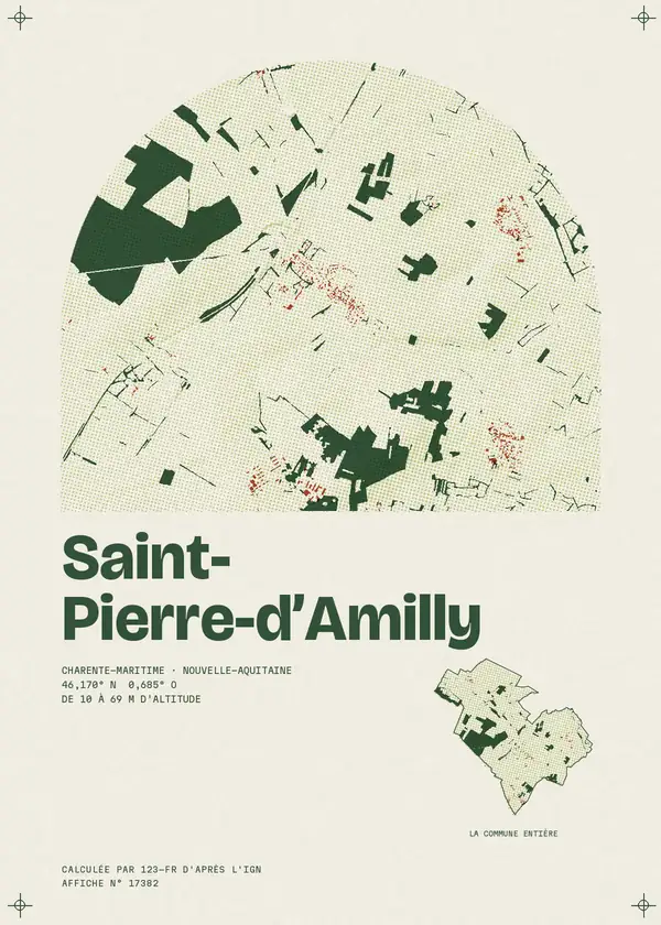 Affiche de Saint-Pierre-d'Amilly, calculée par 123-fr d'après l'IGN