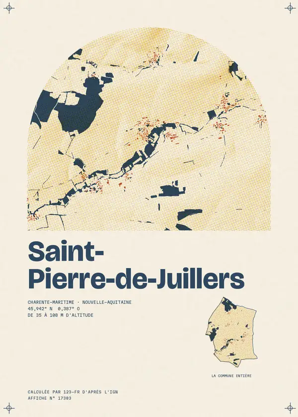 Affiche de Saint-Pierre-de-Juillers, calculée par 123-fr d'après l'IGN