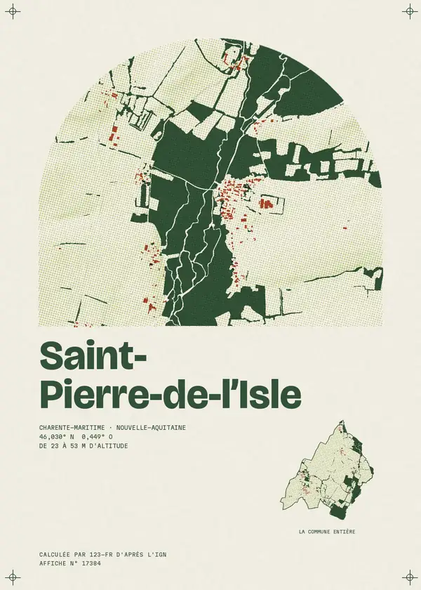 Affiche de Saint-Pierre-de-l'Isle, calculée par 123-fr d'après l'IGN